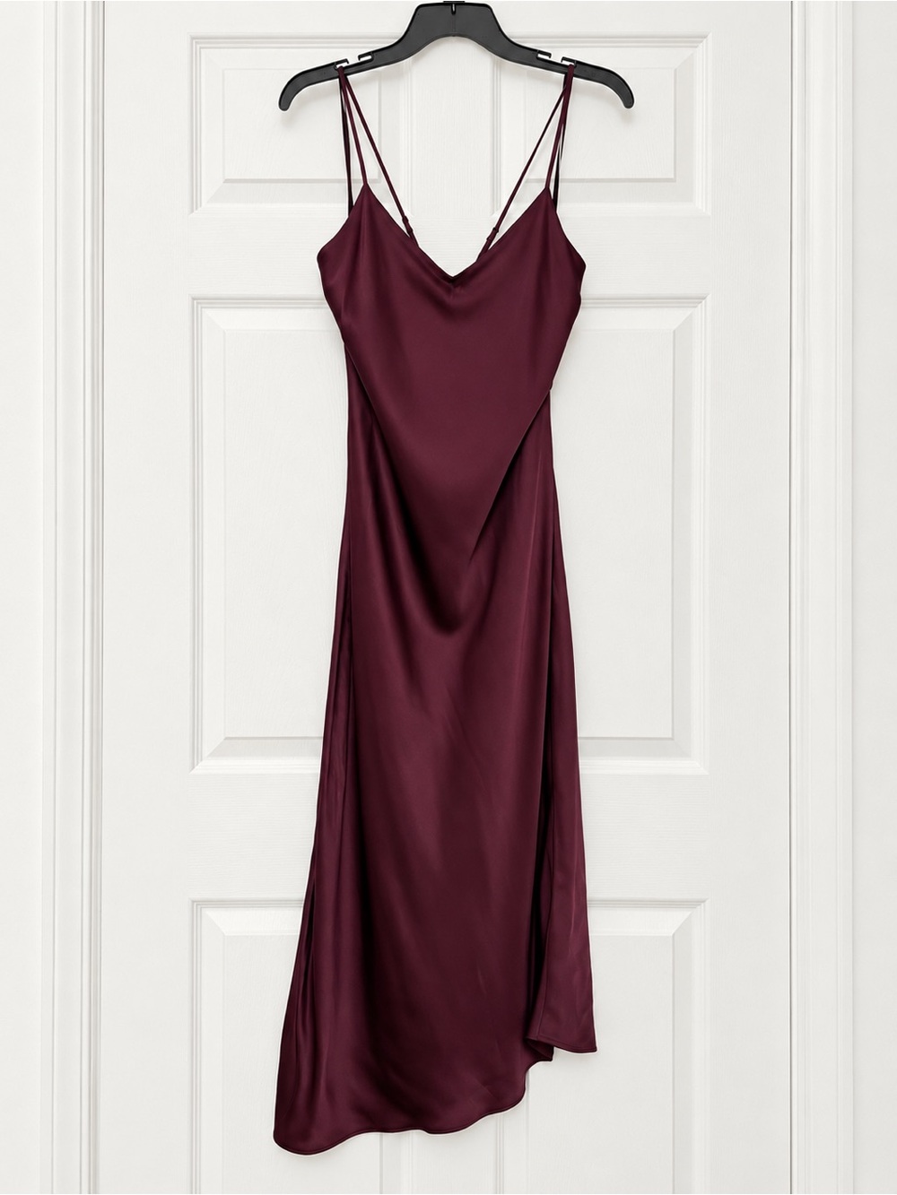 Ag Adriano Goldschmied Burgundy Asymmetrical Slip Dress
